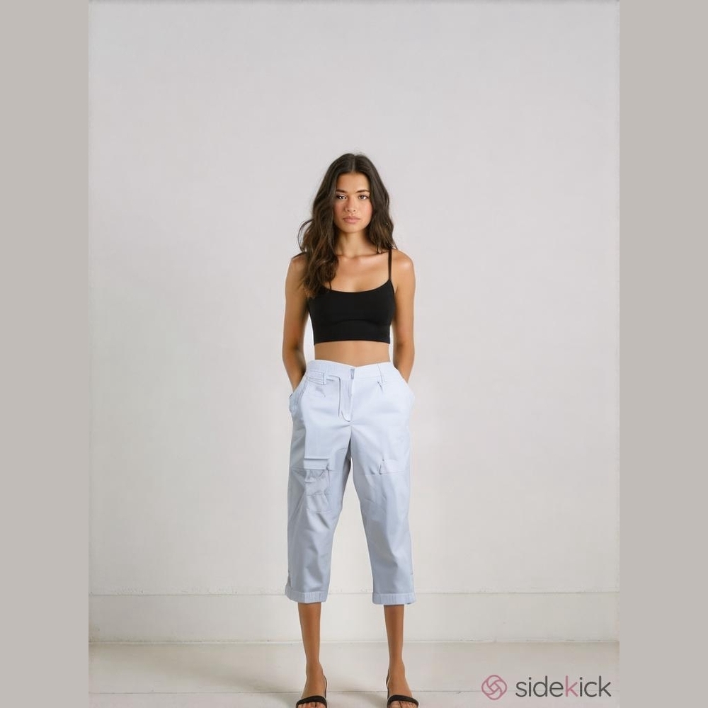 Talbots White High-Waisted Capri Pants Relaxed Fit